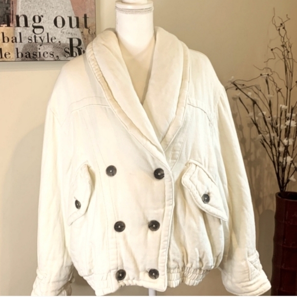 Free People Georgia Borg Bomber Jacket With Removable Faux Fur Collar - Picture 5 of 8